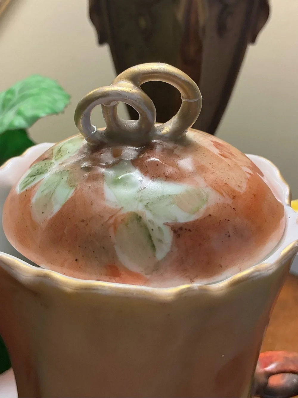 Antique Hand Painted GDA Limoges Chocolate Pot.